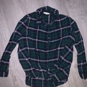 Beach Lunch Lounge green plaid button up shirt
